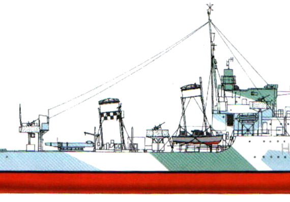 Эсминец ORP Garland H37 1943 [Destroyer] - чертежи, габариты, рисунки
